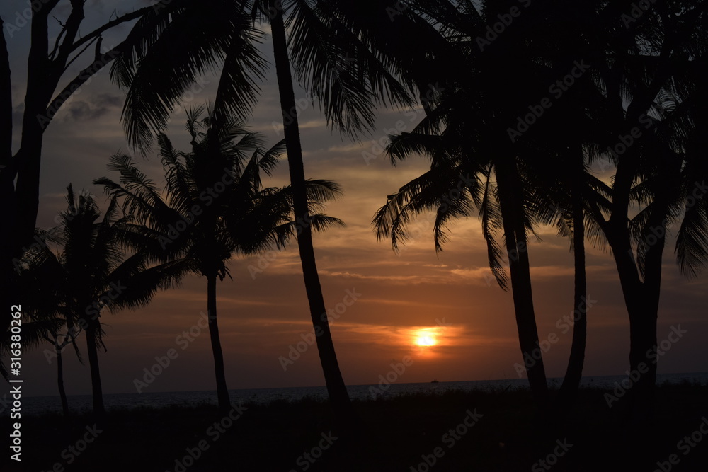 sunset on the beach