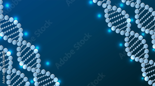 Blue scientific concept background with copy space, illustration vector.	