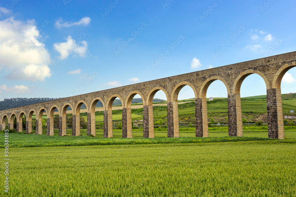 Acueducto de Noain near Pamplona city, Navarra, Spain