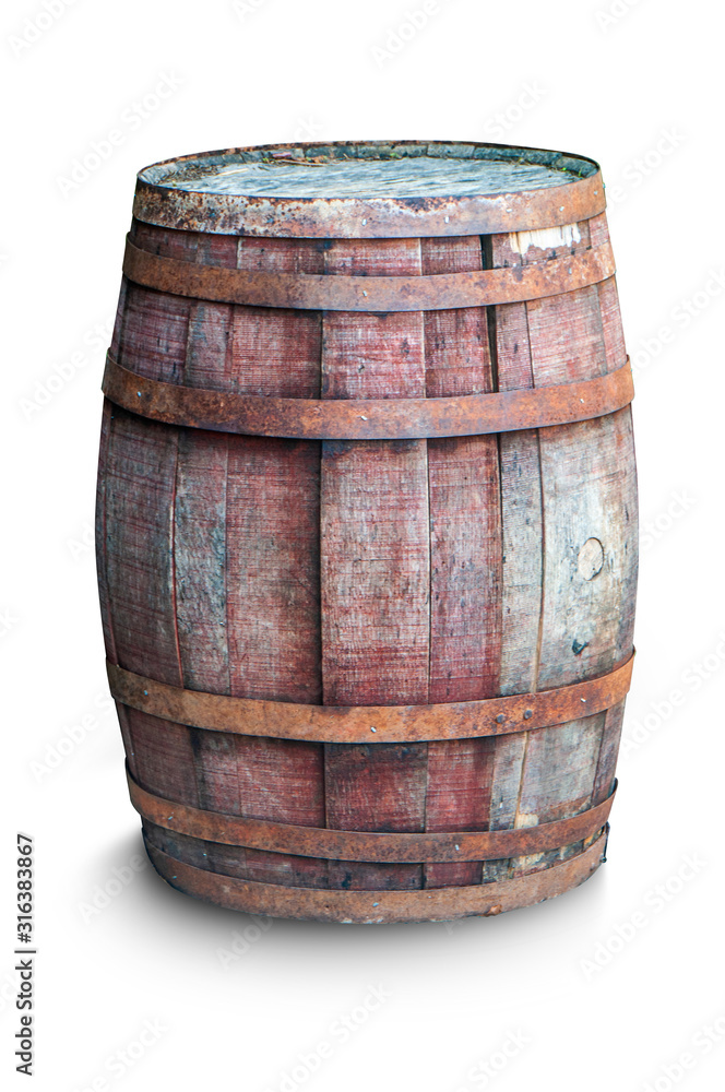 Fototapeta premium Old wooden barrel or wine fermentation barrel i