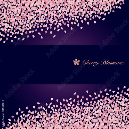 background of a shower of cherry blossoms