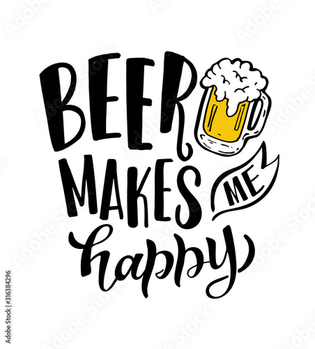 lettering quotes about beer in vintage style. Calligraphic posters for t shirt print. Hand Drawn slogans for pub or bar menu design. Vector illustration