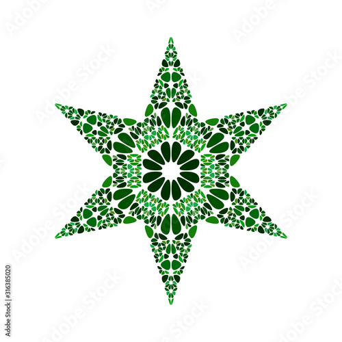 Isolated geometrical abstract gemstone ornament star symbol template - pentagonal colorful vector element