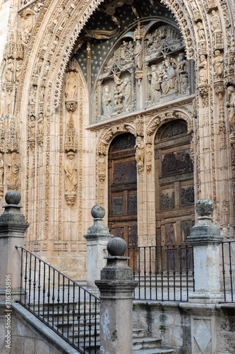 Main door of the church of Santa Maria. Aranda de Duero, traditional city in the province of Burgos. Castilla y Leon, Spain