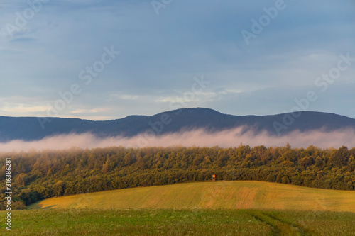 Morning fog under Vihorlat  Slovakia