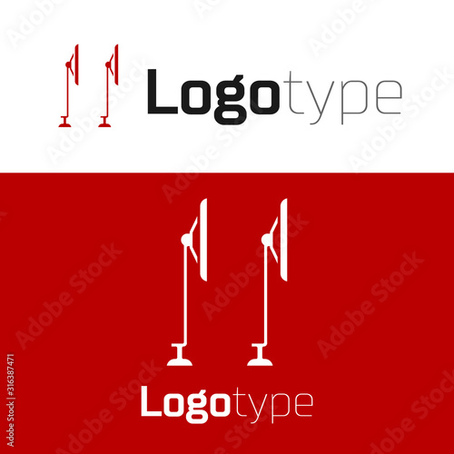 Red Windscreen wiper icon isolated on white background. Logo design template element. Vector Illustration