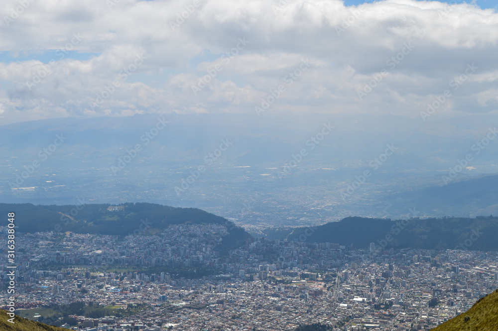 Panoramic of quito, ecuador, from the belvedere at the top of the cable car Panoramic of quito, ecuador, from the belvedere at the top of the cable car
