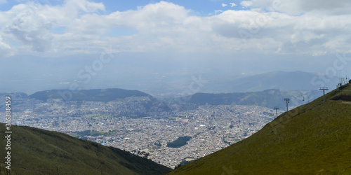 Panoramic of quito, ecuador, from the belvedere at the top of the cable car