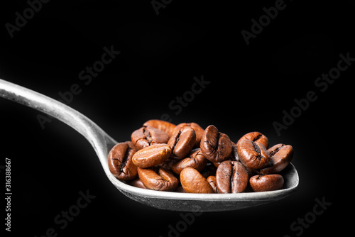 coffee beans in the detail close up