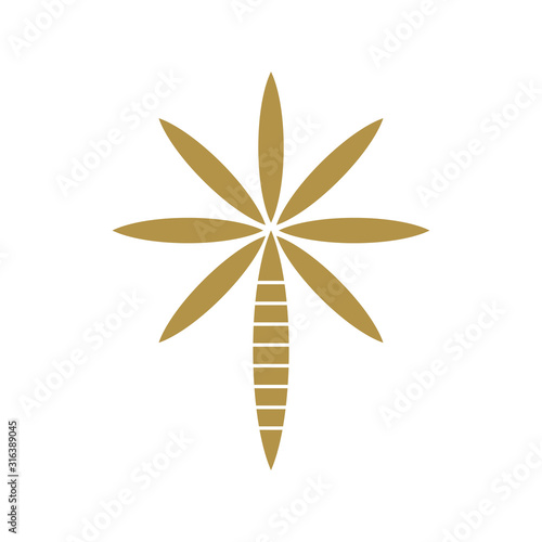 Golden Dates Tree logo design vector