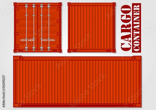 Cargo Container. Flat style vector illustration 