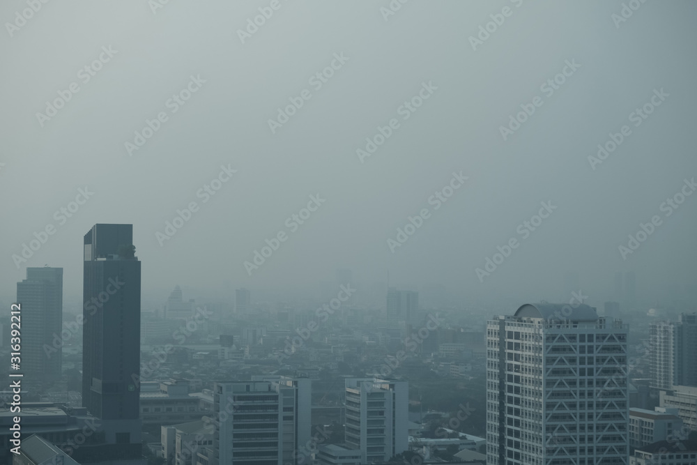 PM 2.5 pollution in Bangkok city,Thailand,Jan 18 ,2020