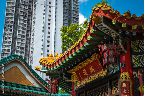 Good Wish Garden in Wong Tai Sin Temple  a famous landmark in Hong Kong