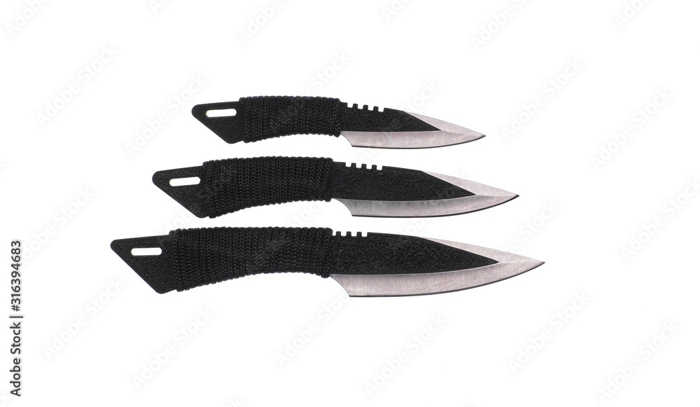 Obraz premium throwing knives isolated on white background
