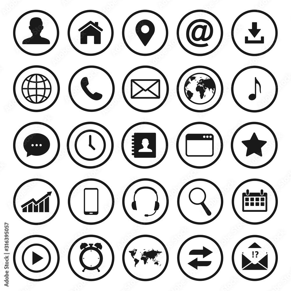 Fototapeta premium Contact us icons. Web icon set. Vector illustration.