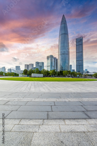 square and building in city of China