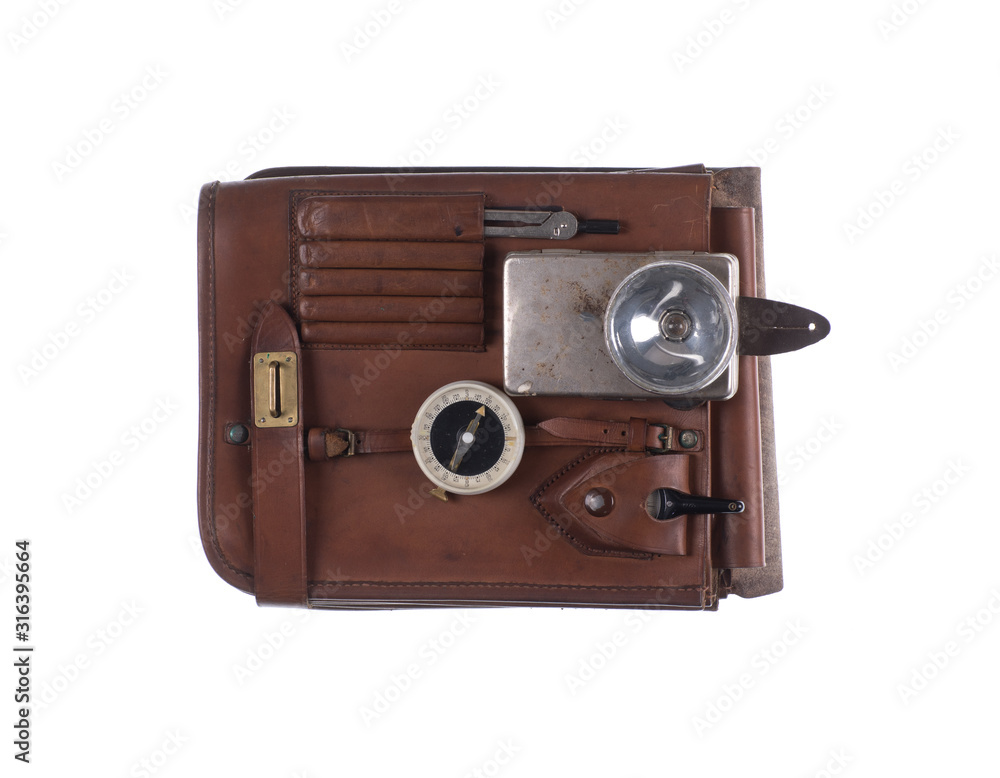 Military map-case isolated on white Military map-case isolated on white