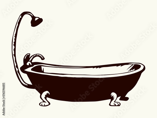 Bath. Vector drawing icon sign