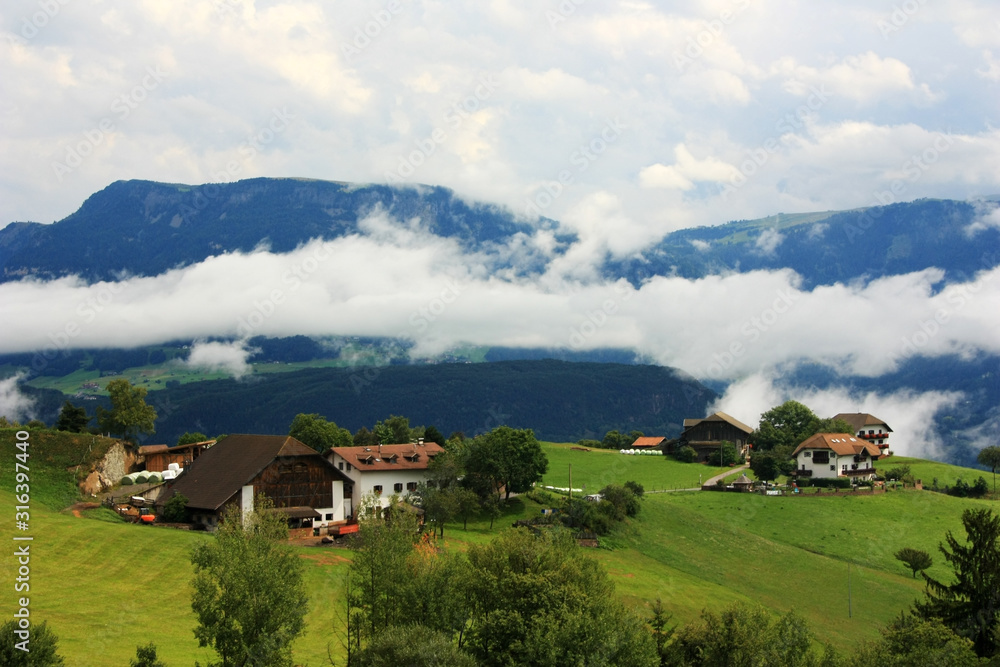 Village in the Dolomites Valley