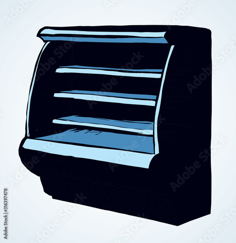 Freezer to store. Vector drawing