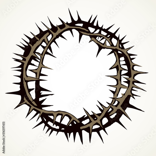 Crown of thorns. Vector drawing frame