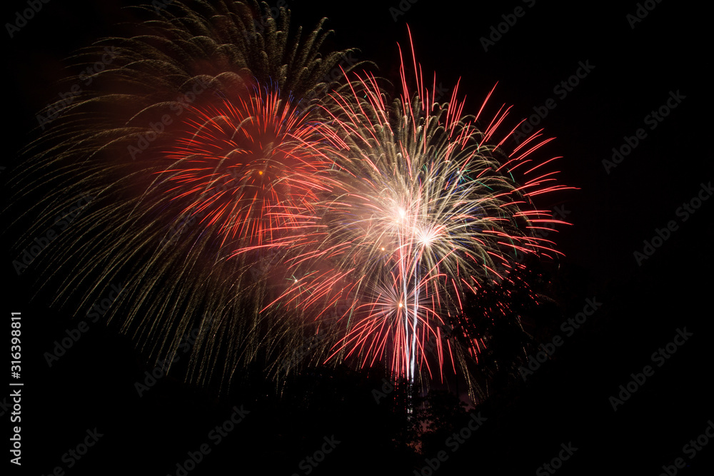 Fireworks in night sky on the 4th of July Fireworks in night sky on the 4th of July