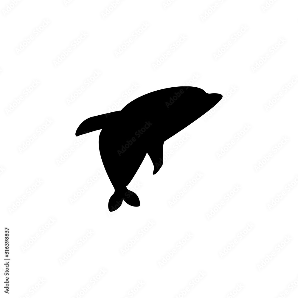 Fototapeta premium Dolphin icon. Ocean animal symbol. Logo design element