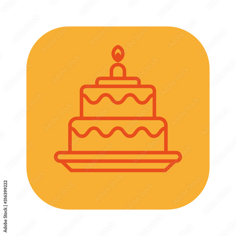 Birthday cake icon. Concept of happy Birthday. Vector illustration.