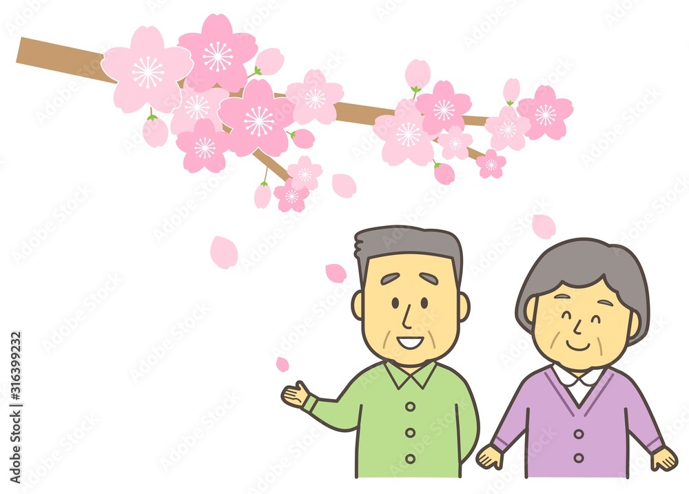 シニア夫婦・桜