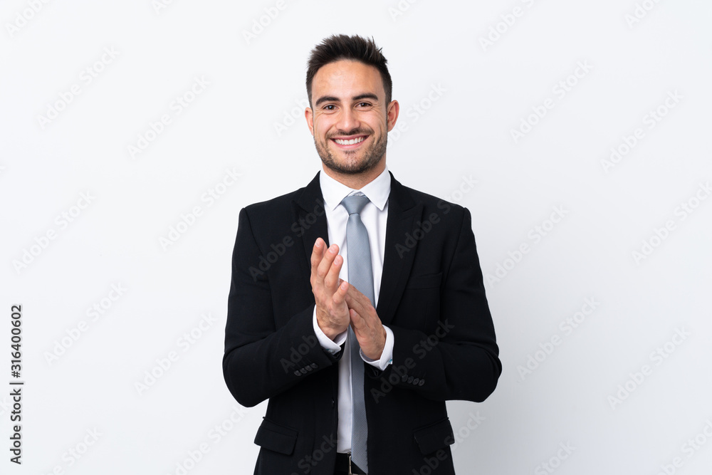 Young business man over isolated background applauding Young business man over isolated background applauding