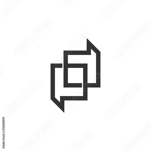 symbol vector of letter pd talk frame design