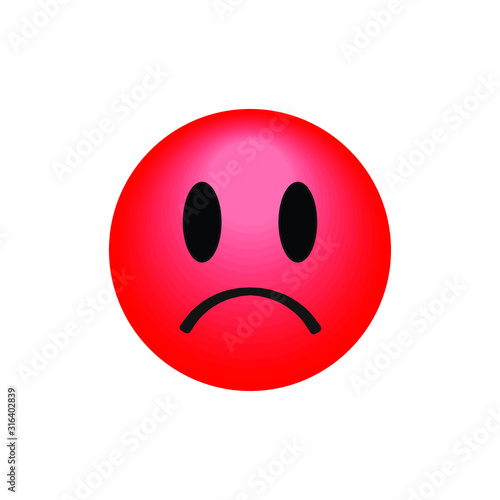 Illustration angry react shining red icon vector graphioc emoticon