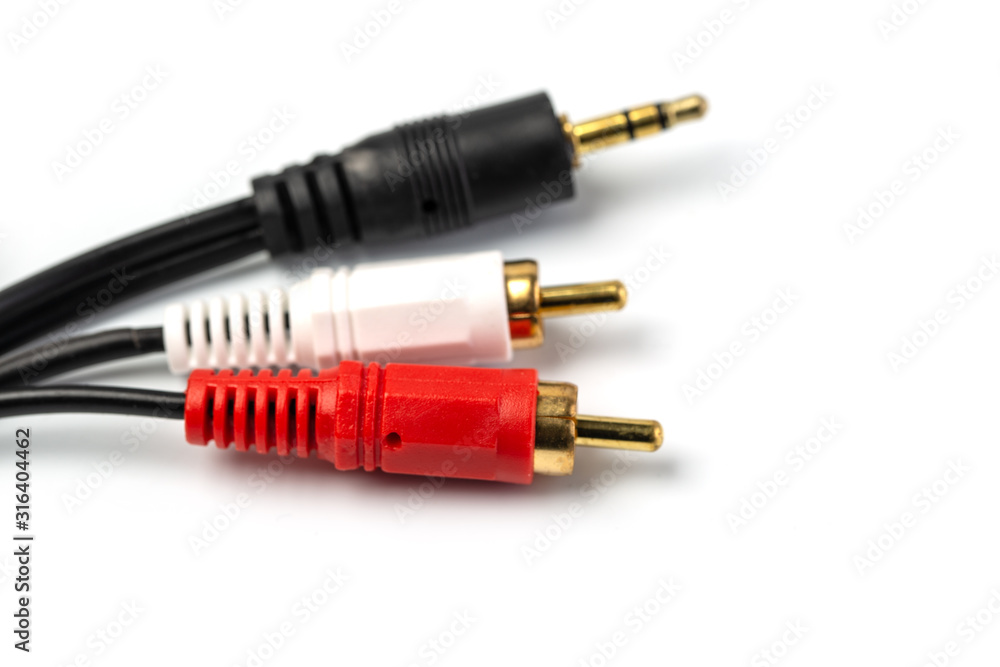 audio jack with black cable isolated audio jack with black cable isolated