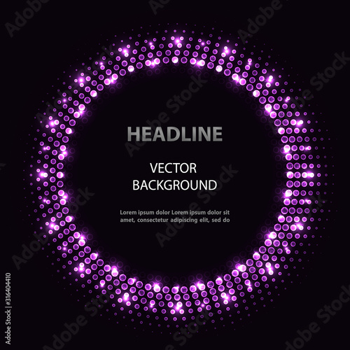 Abstract violet circle frame