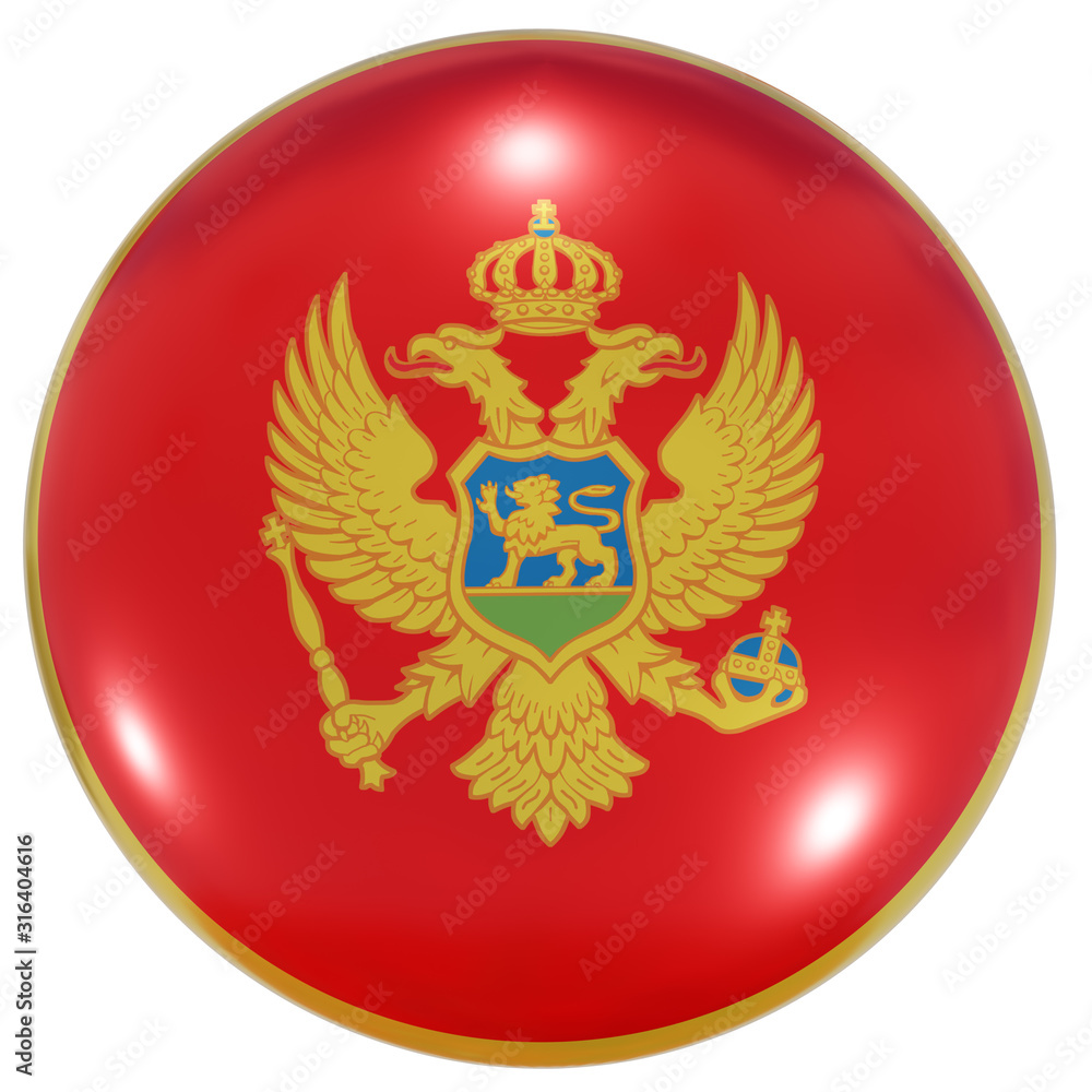 Montenegro national flag button Montenegro national flag button