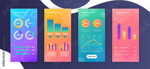 Social media stories design templates whith infographic elements data visualization. Can be used for social media background, banner, greeting card, poster and advertising, marketing, info graphics.