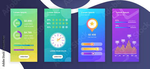Social media stories design templates whith infographic elements data visualization. Can be used for social media background, banner, greeting card, poster and advertising, marketing, info graphics.