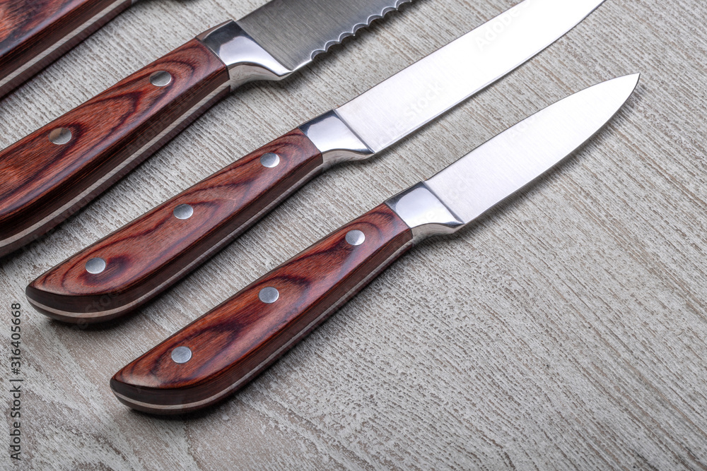 Fototapeta premium knives with a wooden handle
