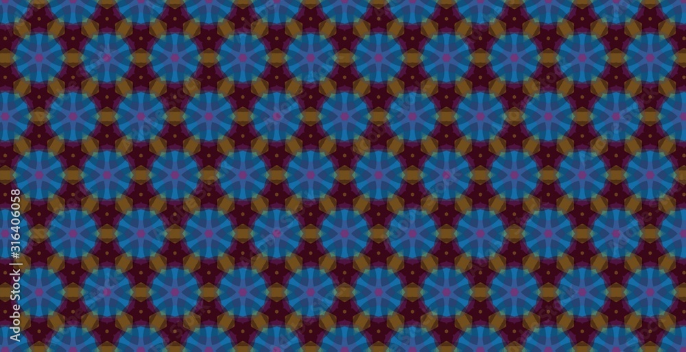 seamless pattern with blue flowers