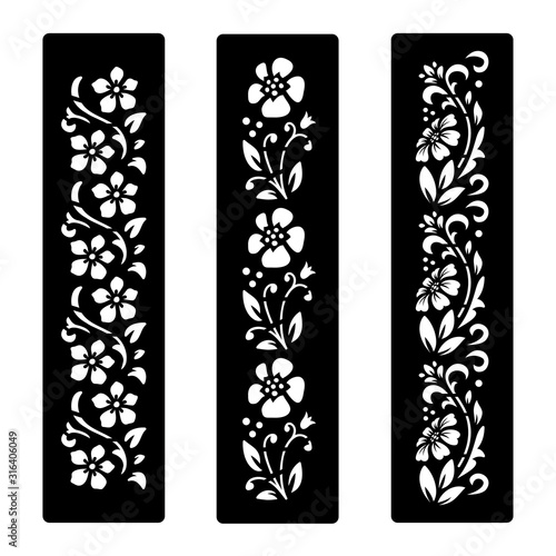 Black and white Floral cut file with temporary tattoo design