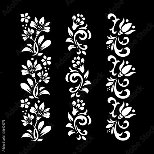 Black and white Floral cut file with temporary tattoo design