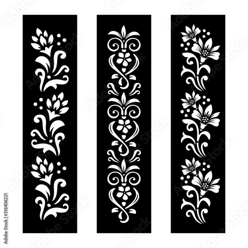 Black and white Floral cut file with temporary tattoo design