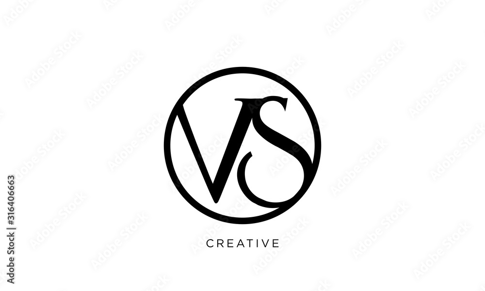 vs circle logo design vector icon vs circle logo design vector icon