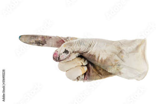 rock gloved shows finger left © alexshyripa