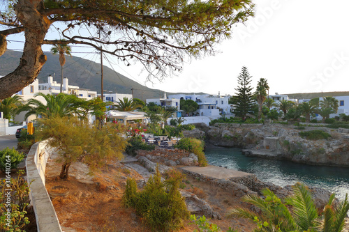 Panoramic view of Avlemonas bay in Kythera, Greece photo