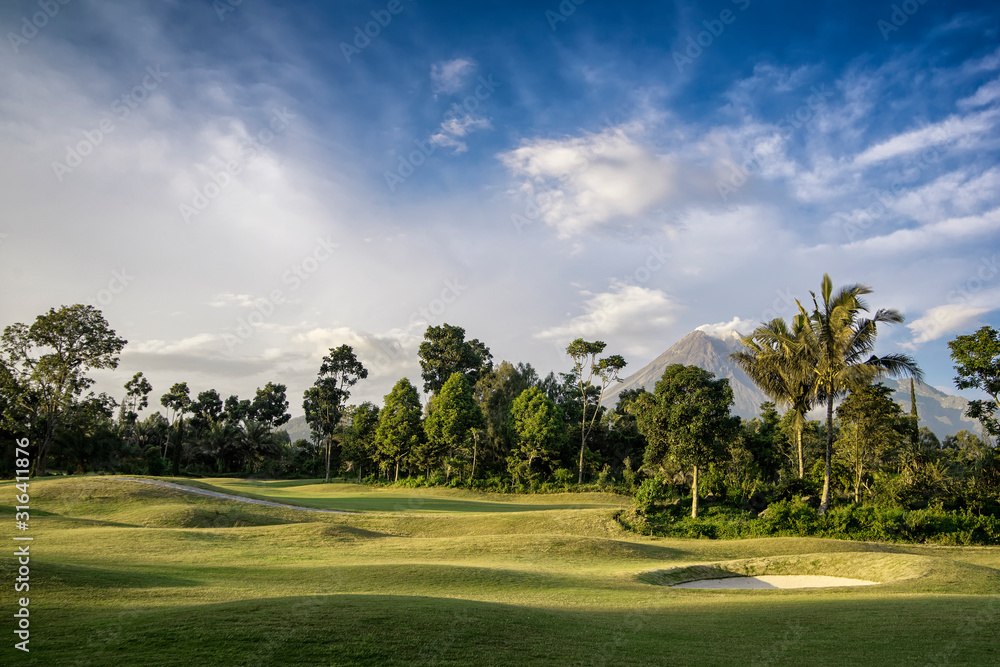 Splendid nature, Natural scenery with panorama Merapi Mount.