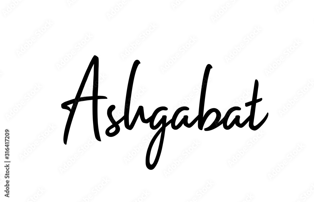 Ashgabat capital word city typography hand written text modern calligraphy lettering Ashgabat capital word city typography hand written text modern calligraphy lettering