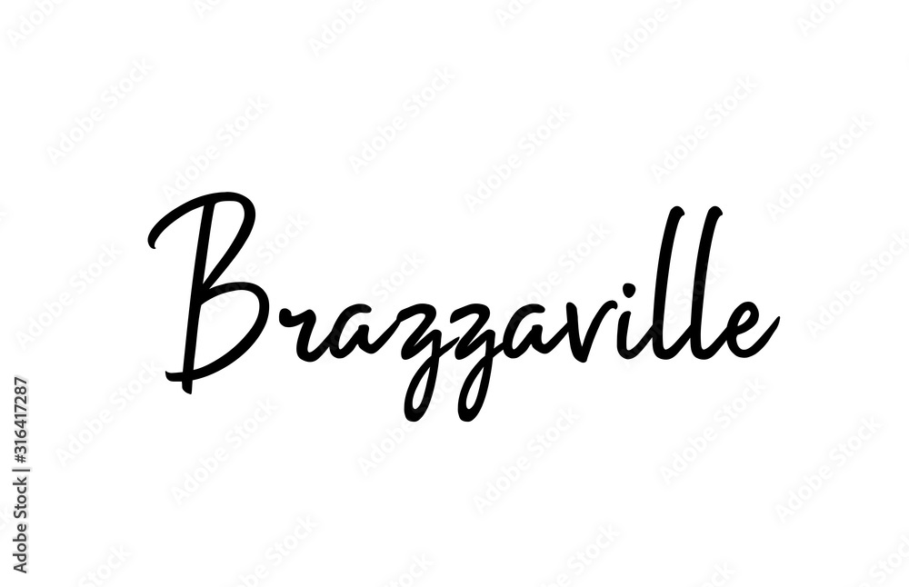 Brazzaville capital word city typography hand written text modern calligraphy lettering Brazzaville capital word city typography hand written text modern calligraphy lettering