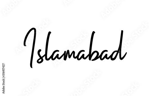 Islamabad capital word city typography hand written text modern calligraphy lettering