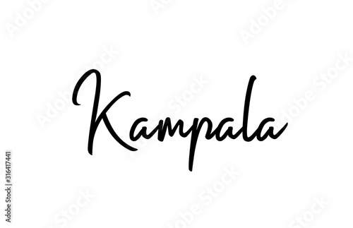 Kampala capital word city typography hand written text modern calligraphy lettering